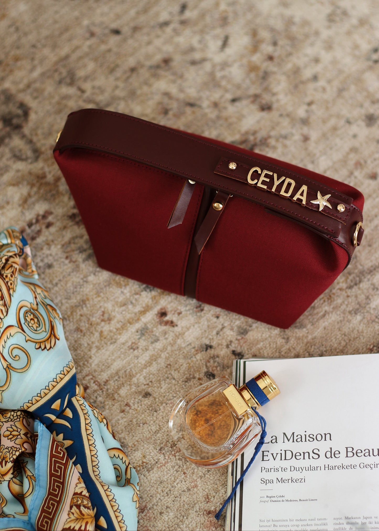 Charm Çanta | Bordo Kanvas