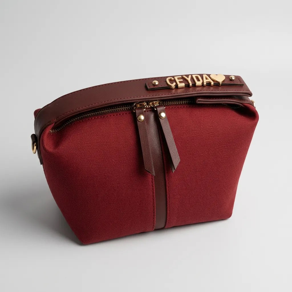 Charm Çanta | Bordo Kanvas