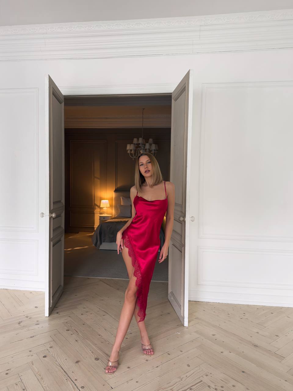 Valeria Luxry Saten Gecelik Chery